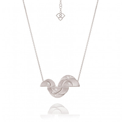 Camélias | Necklace with Deconstructed Petal Pendant Silver 925 7 CZ