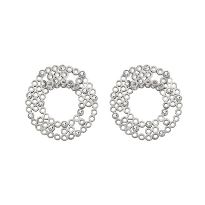 Tube | 2 in 1 Earrings Pieces Silver 925 20 CZ