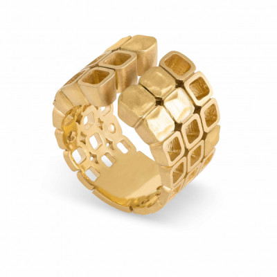 Calçada | Anel Bold Prata 925 Plaqueado a Ouro