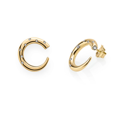 Be Mine | Earrings Silver 925 Gold-Plated 16 CZ