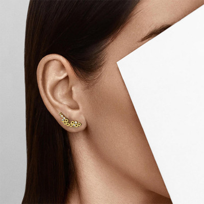 Tube | Earrings Silver 925 Gold Plated 10 CZ