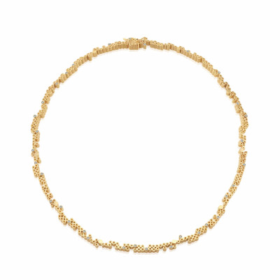 Tube | Colar-Gargantilha Prata 925 Plaqueado a Ouro 33 CZ