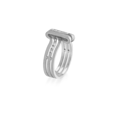 Lines | Slim Ring in White Gold 18K and Diamonds