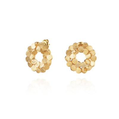 Ordem & Caos | Brincos Médios Prata 925 Plaqueados a Ouro