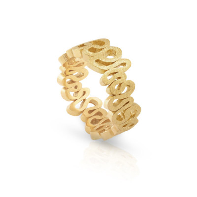 Labirinto | Anel Prata 925 Plaqueado a Ouro