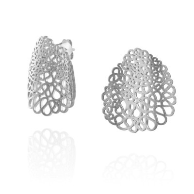 Labirinto | Brincos Ondulados Prata 925