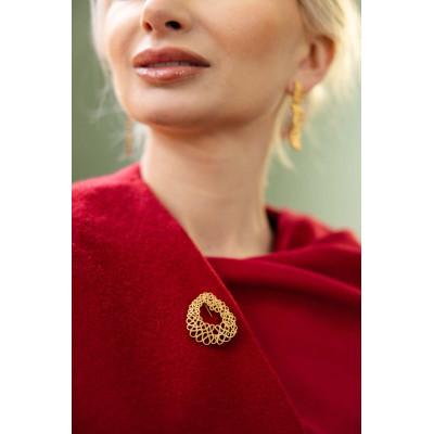 Labirinto | Alfinete Prata 925 Plaqueado a Ouro