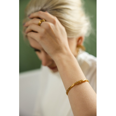 Labirinto | Pulseira Prata 925 Plaqueado a Ouro