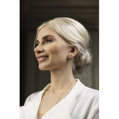 Labirinto | Brincos Ear Cuff Prata 925 Plaqueados a Ouro