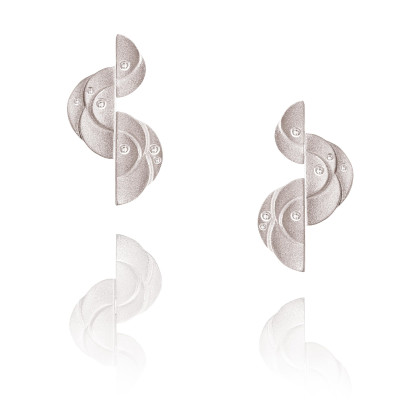 Camélias | Long Earrings Silver 925 7 + 7 CZ