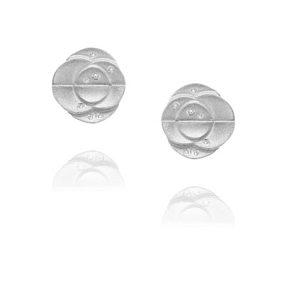 Camélias | Petal Earrings Silver 925 7 + 7 CZ