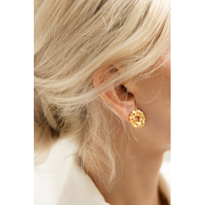 Ordem & Caos | Brincos Médios Prata 925 Plaqueados a Ouro