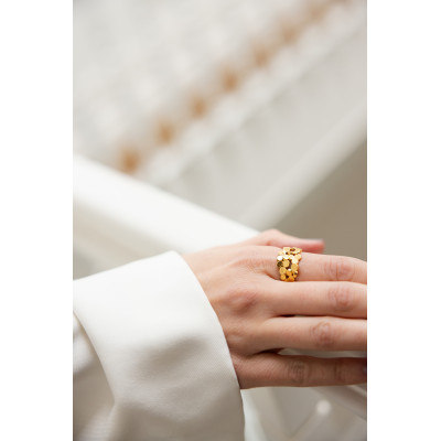 Ordem & Caos | Anel Bold em Prata 925 Plaqueado a Ouro