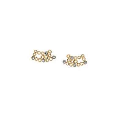 Tube | Earrings Silver 925  Gold-Plated 8 CZ